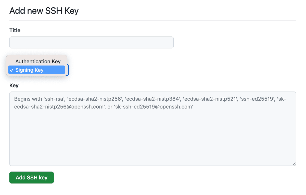 Adding a key to GitHub