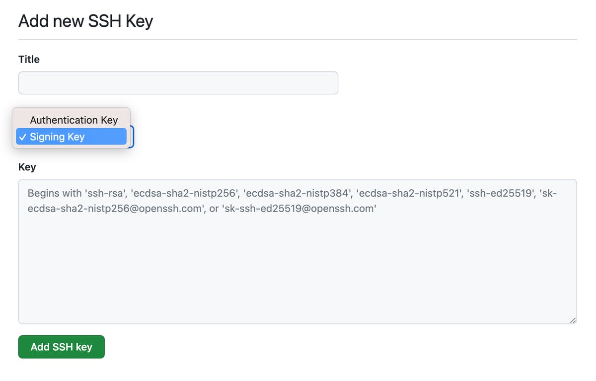 Adding a key to GitHub