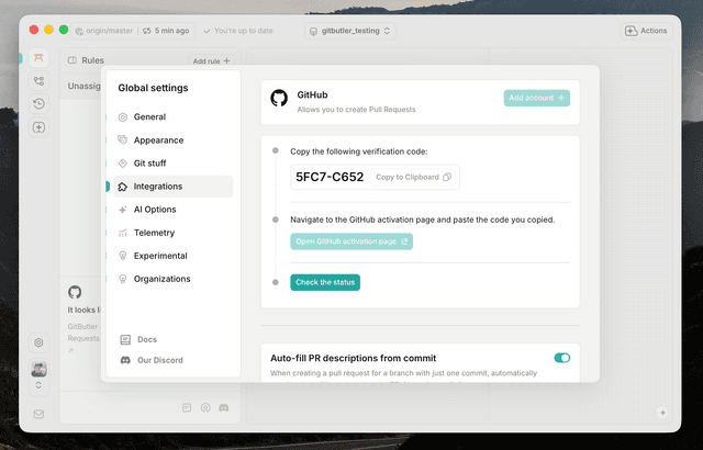 GitHub Integration | GitButler Docs