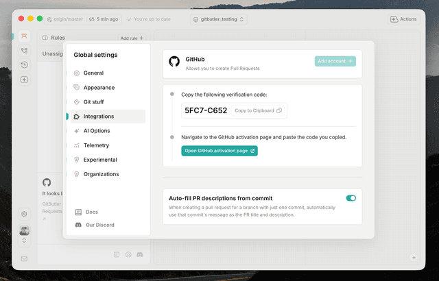 Github Api Url GitHub Integration | GitButler Docs